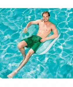 Poltrona gonfiabile con portabicchiere e maniglie per piscina bestway "flip pillow"  102x94 cm